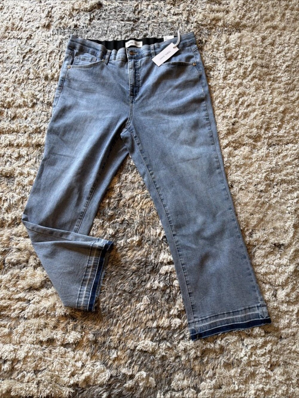 NWT TRIBAL JEANS Sophia Curvy Microflare Crop Jeans Women's 14
